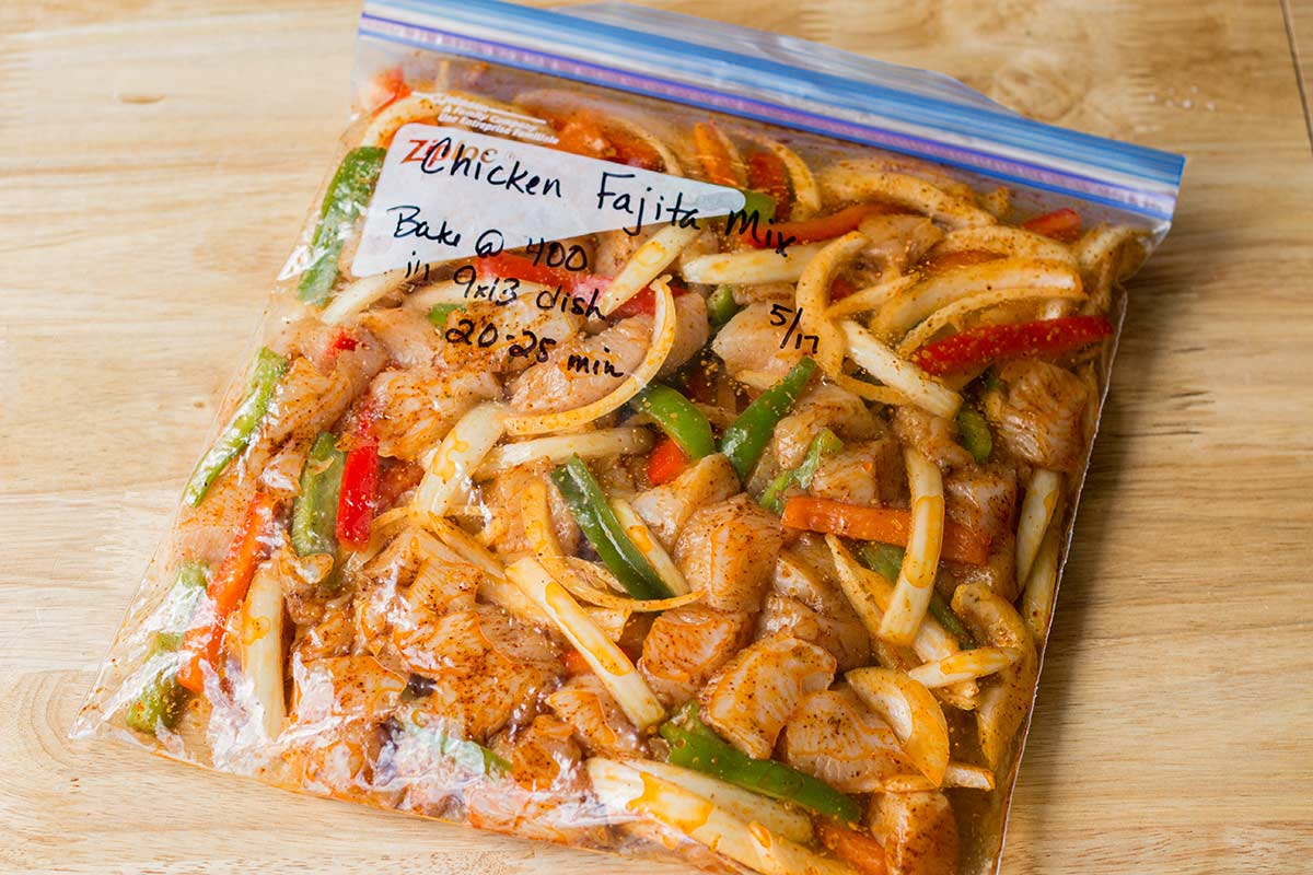 Make-Ahead Chicken Fajitas ready for the freezer.
