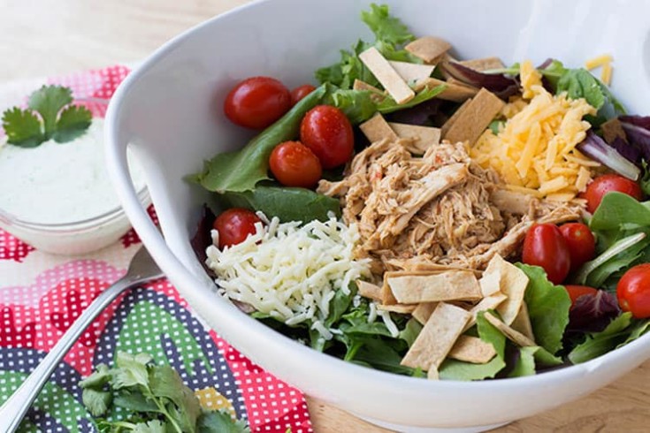 Cafe Rio Chicken served over a southwestern style salad
