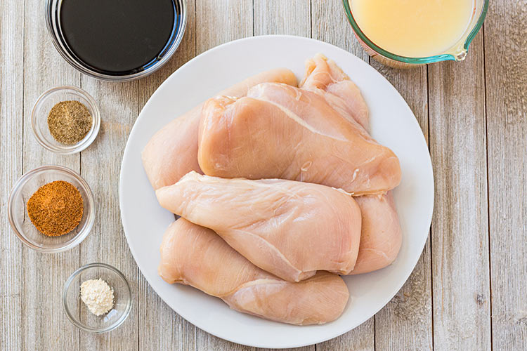 Overhead shot of ingredients for Grilled Lemonade Chicken.