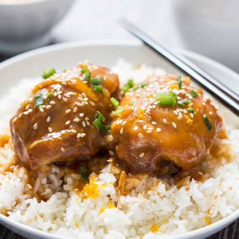 Sesame Orange Chicken Plated