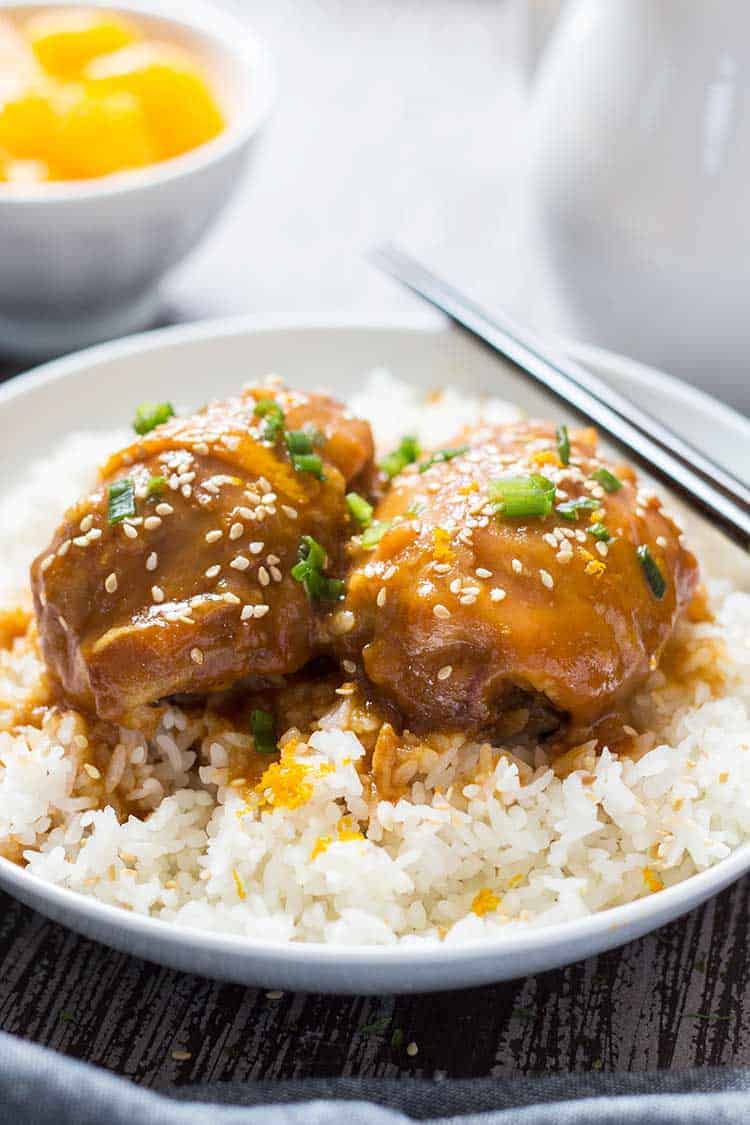 Sesame Orange Chicken Plated