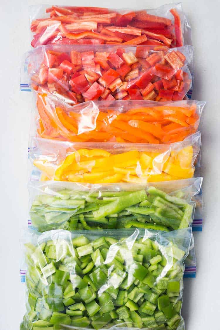 Freezing Bell Peppers in Freezer Bags