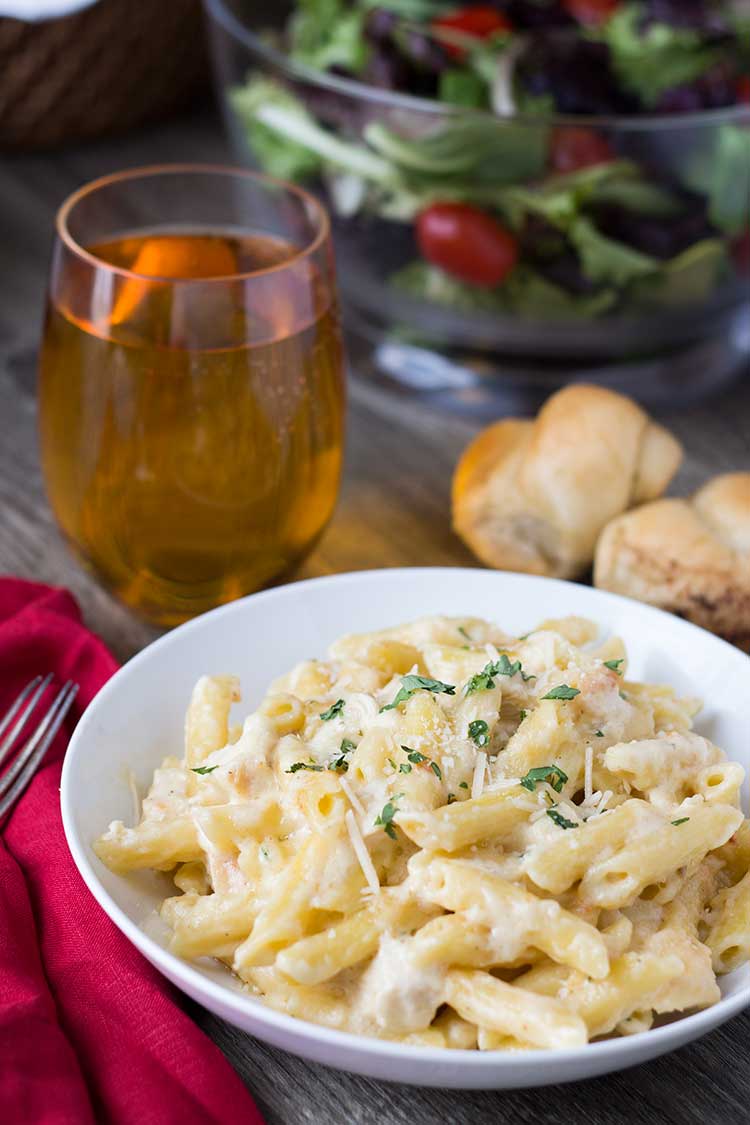 Chicken Alfredo Bake Tall Table Setting