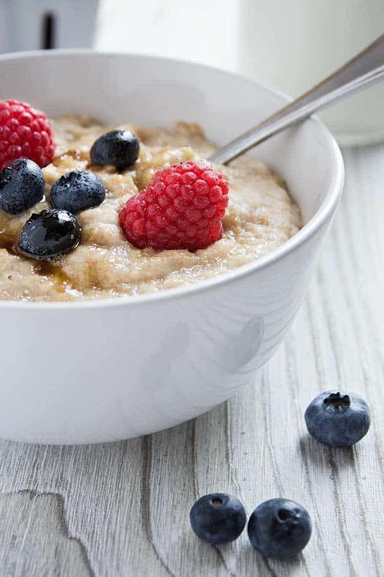 Instant Oatmeal Berries Closeup