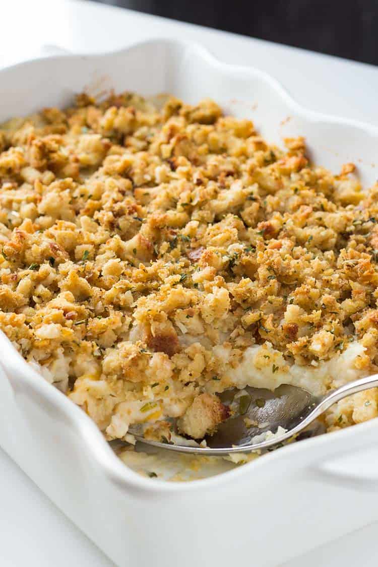 Thanksgiving Casserole in casserole dish