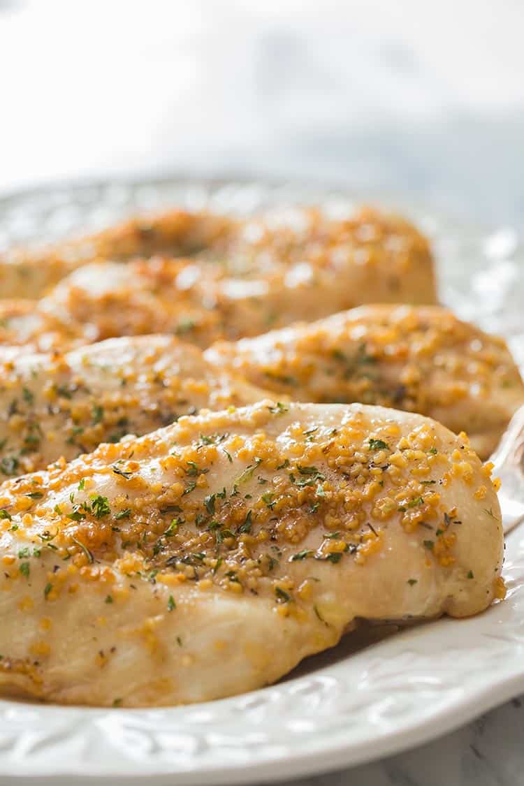 Baked Brown Sugar Garlic Chicken closeup shot