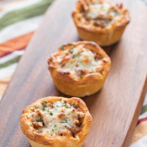 Savory Italian Biscuit Cups after final bake, arranged on cutting board