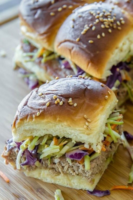 Prep-Ahead Teriyaki Sliders with Broccoli Slaw