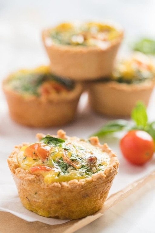Low-Carb Mini Quiches with Almond Flour Crust