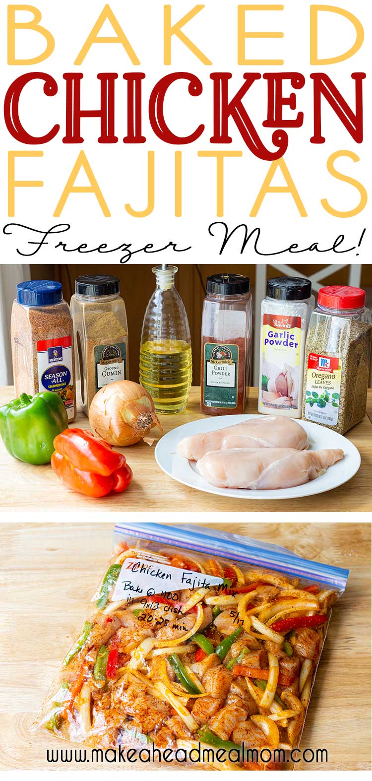 Oven-Baked Chicken Fajitas | Make-Ahead Meal Mom