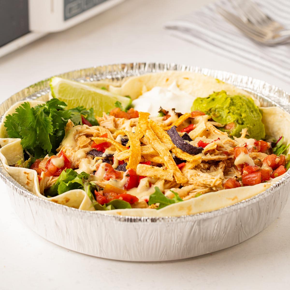 Cafe Rio chicken in a salad.