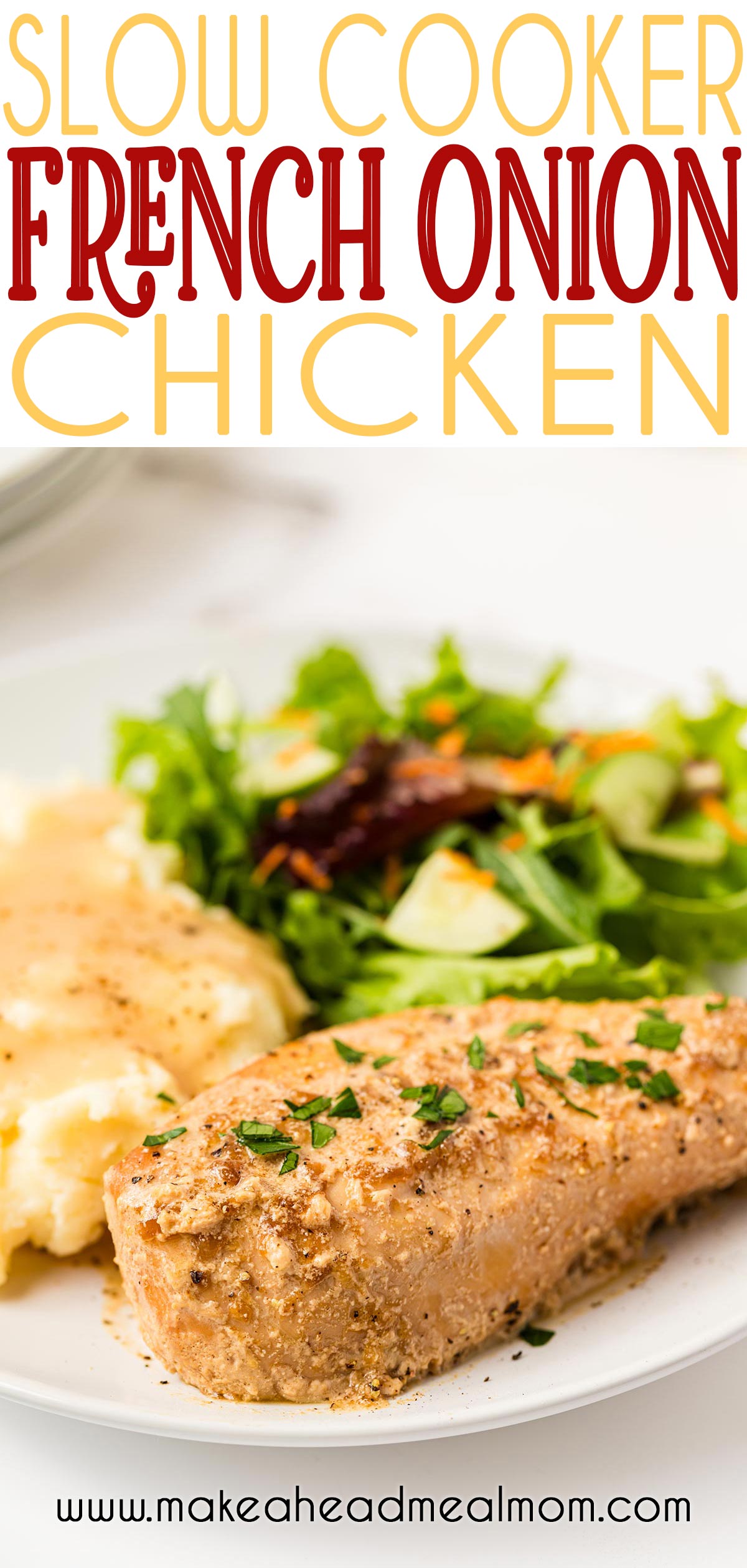 Slow Cooker French Onion Chicken (Freezer Meal) - Make-Ahead Meal Mom