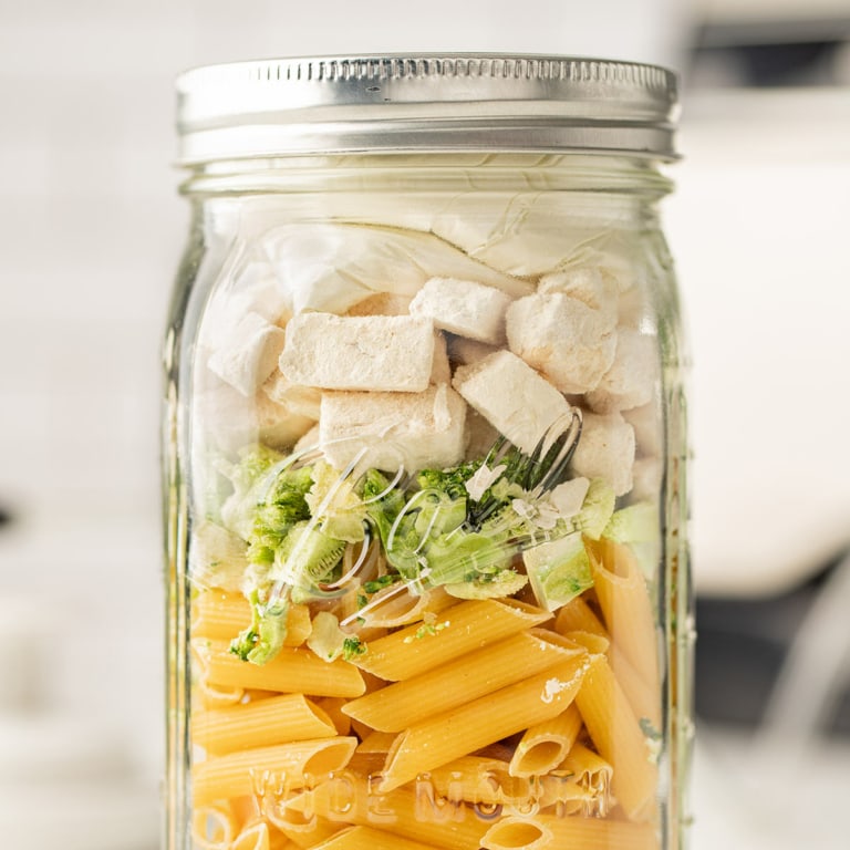 Quick & Easy Chicken Broccoli Alfredo Meal in a Jar